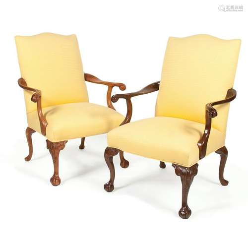 Pair of Chippendale-Style Armchairs