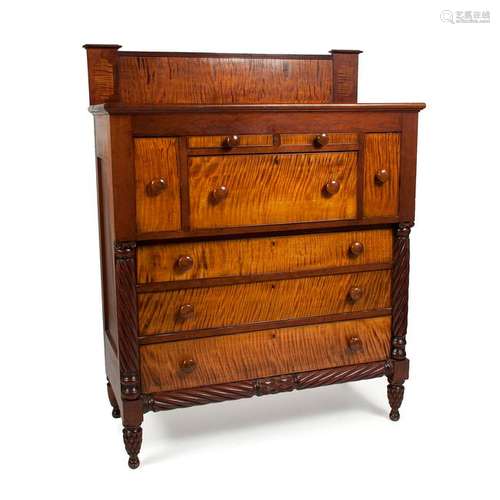 Sheraton Cherry and Tiger Maple Butler's Chest