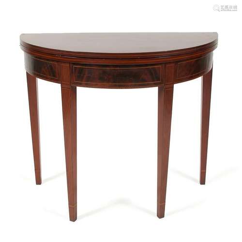 Hepplewhite Inlaid Flip Top Game Table