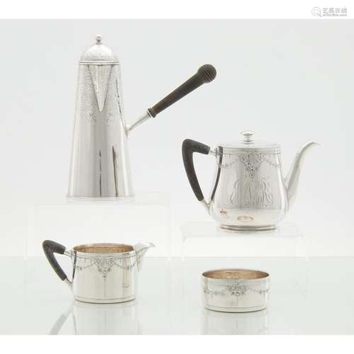 American Sterling Engraved Tea Set, Plus