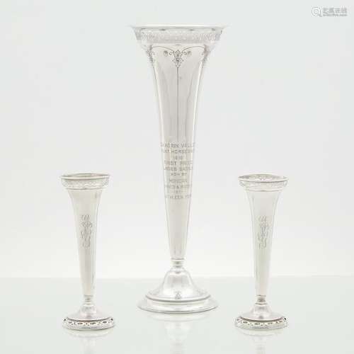 Reed & Barton  Sterling Trumpet Vases