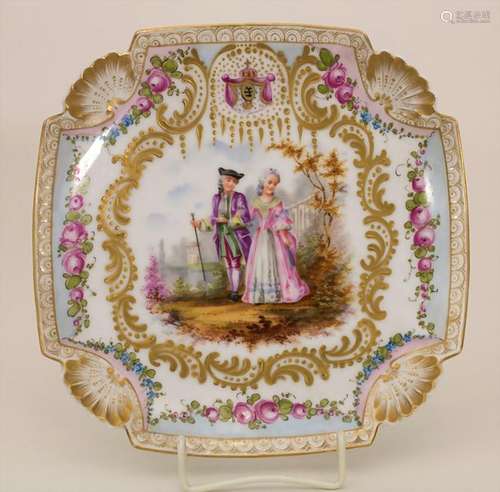 Prunkteller mit galanter Szene / A splendid plate with