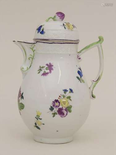 Kanne mit Blumendekor / A lidded pot with flowers,