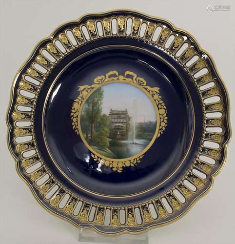 Ansichtenteller / A plate, Meissen, 19. Jh. Material: