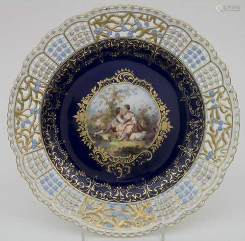 Korb-Teller / A plate, Meissen, 19. Jh. Material: