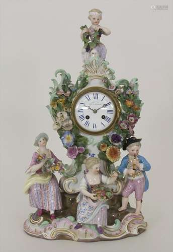 Kaminuhr / A porcelain clock, E.A. Leuteritz, Meissen,