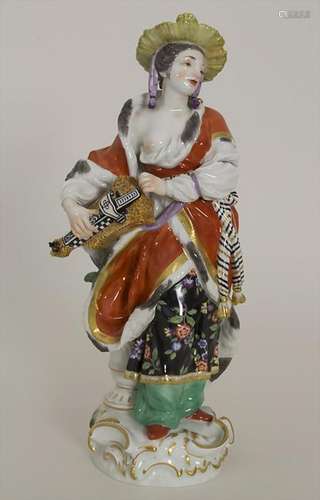 Malabarin mit Drehleier / A figure of a Malabar woman