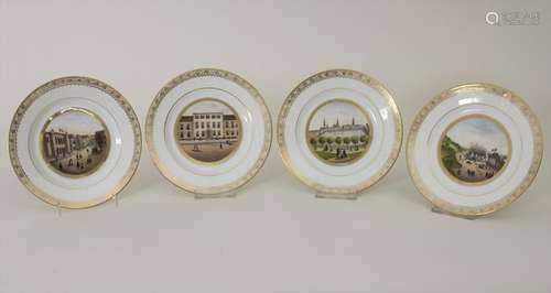 4 Ansichtenteller von Hamburg  / 4 plates with views of