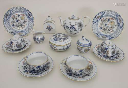 Teeservice 'Zwiebelmuster', Meissen, 2. Hälfte 20. Jh.