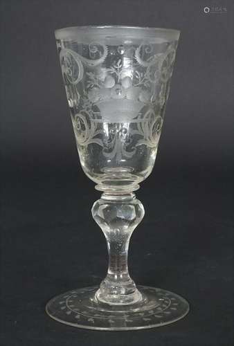 Barock Kelchglas / A Baroque glass goblet, Schlesien,