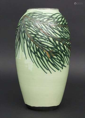 Jugendstil Vase / An Art Nouveau majolica vase,