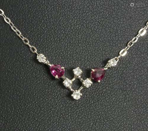 Collier mit Brillant und Rubin / A Necklace with