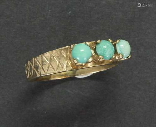 Damenring mit Türkisen / A ladies ring with turquoises