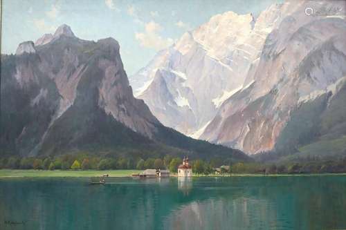 Herman Kiekebusch (1857-?), 'Königssee mit Watzmann und