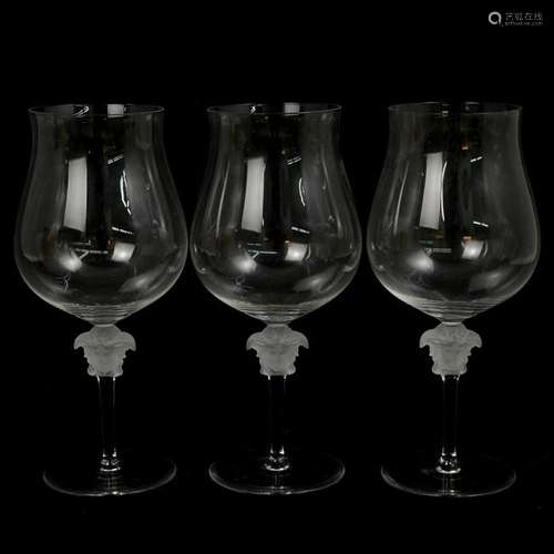 (3 Pc) Rosenthal Versace Lumiere Liquor Glasses