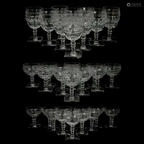 (43 Pc) Hawkes Crystal Dinner Glasses