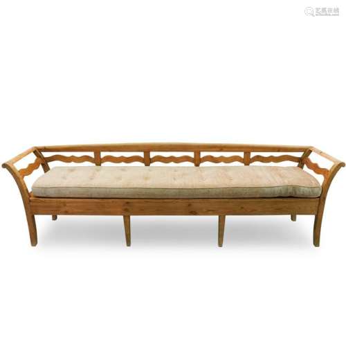 Hand Carved Wood Accent Bench