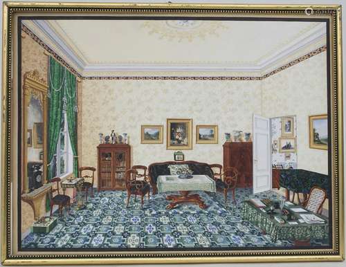 Künstler des 19. Jh., Interieur 'Arbeitszimmer