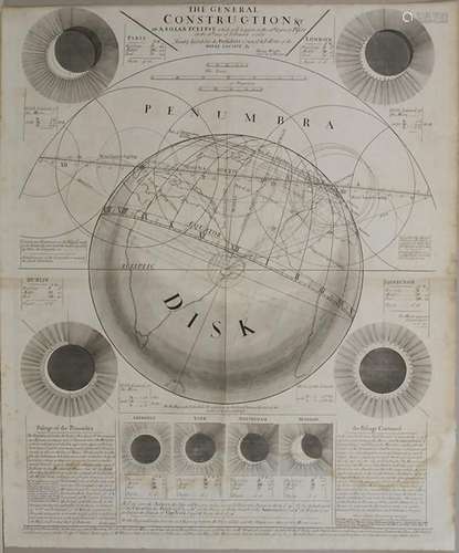 Historische Karte Sonnefinsternis / A historic map 'The