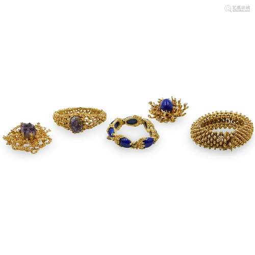 (5 Pc) Gold Tone Costume Jewelry