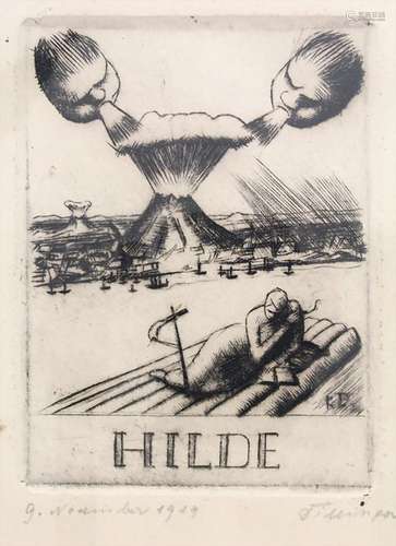 Karl Dillinger (1882-1941), 'Hilde' Technik: Radierung