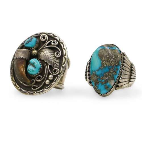 (2 Pc) Navajo Sterling Rings