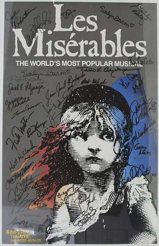 Signiertes Broadway Musical Plakat 'Les Miserables' / A