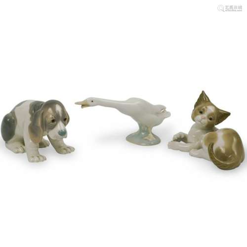 (3 Pc) Lot of Lladro Porcelain Figurines