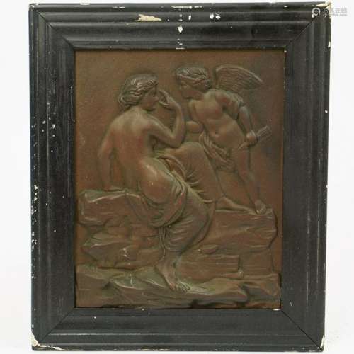 Framed Bronze Relief Plaque