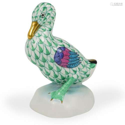 Herend Porcelain Fishnet Duck Figurine