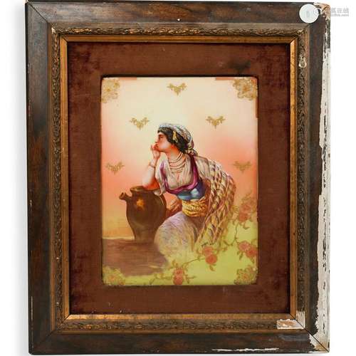 Signed Painted Porcelain Plaque