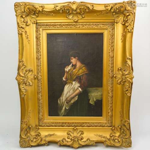 19th Cent. Signed Oil On Canvas Painting