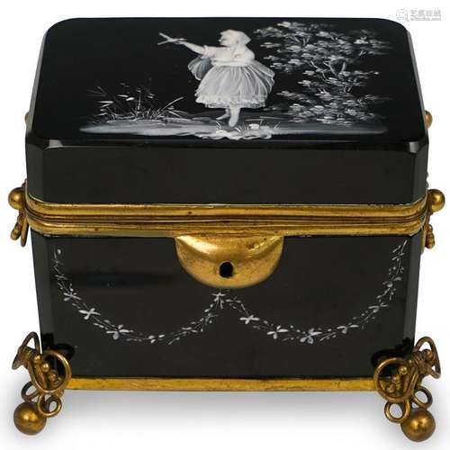 French Porcelain Mounted Bronze Box