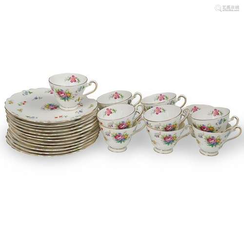 (12 Pc) Tuscan Porcelain Breakfast Plates and Teacups