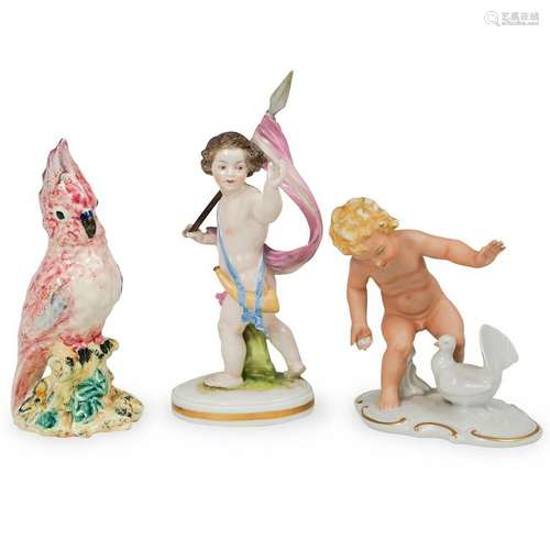 (3 Pc) Continental Porcelain Figurines