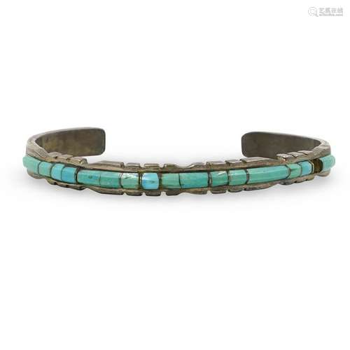 Navajo Zuni Sterling and Turquoise Cuff