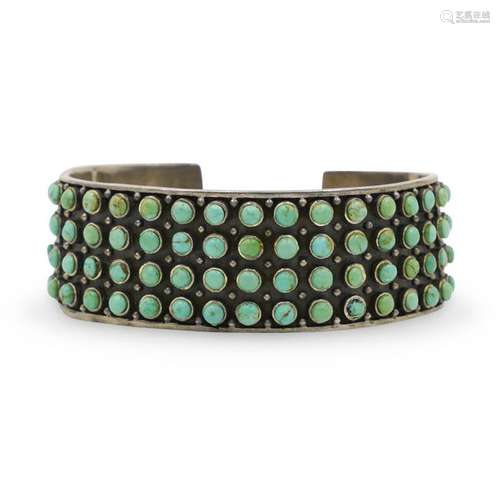 Designer Turquoise and Sterling Cuff