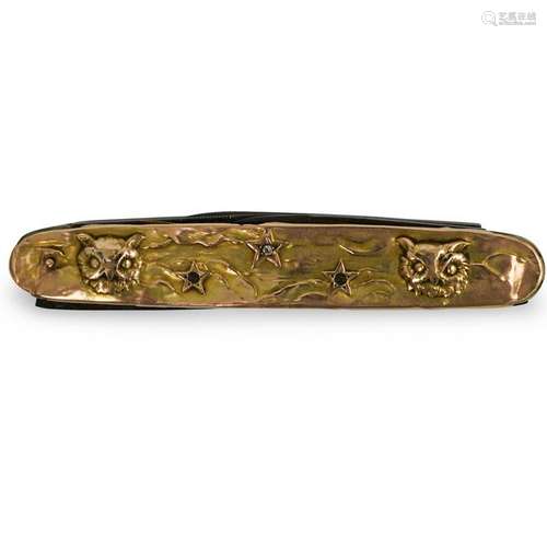 German 14k Gold Plated Pocket Knife