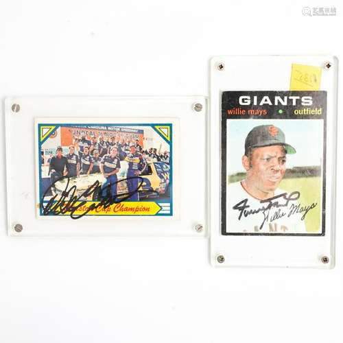 (2 Pc) Signed Sports Memorabilia Cards