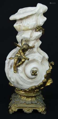 Art Nouveau Ceramic Gilt Bronze Vase