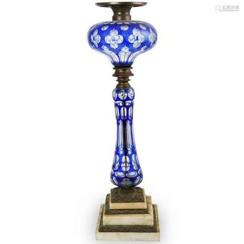 Bohemian Crystal Cut Oil Lamp