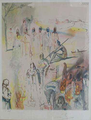 Salvador Dali (1904-1989), 'Szene mit Rittern und Esel'