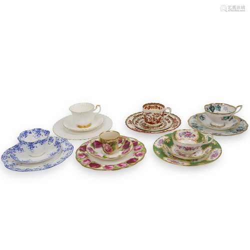 (18 Pc) Fine Porcelain Tea Cups and Saucers