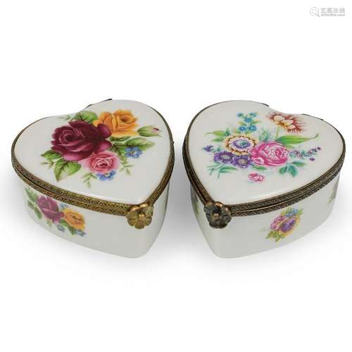 (2 Pc) 'La Gloriette' Limoges Trinket Boxes