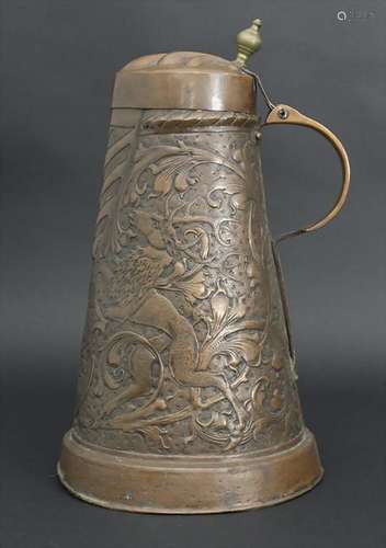 Kupferkanne mit Hirschrelief / A copper pot with