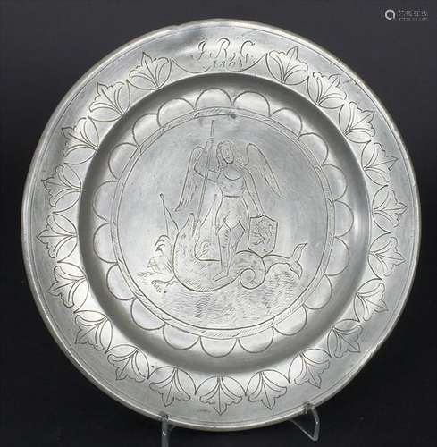 Zinnteller 'Hl. Georg' / A pewter plate 'St. Georg ',