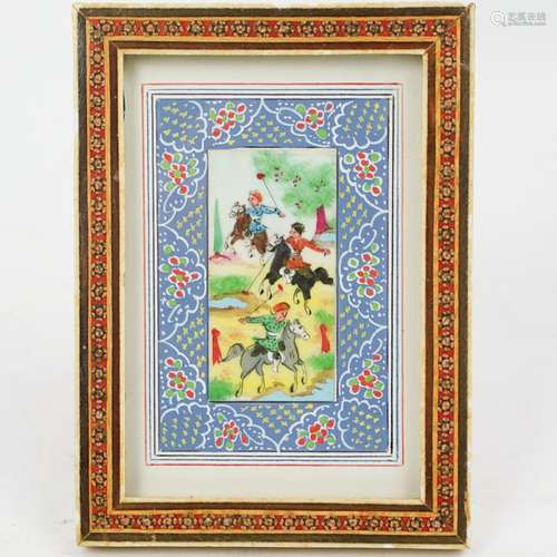 Framed Persian Painting On Bone