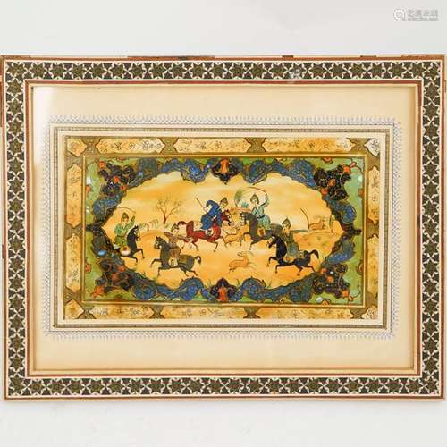 Framed Persian Painting On Bone