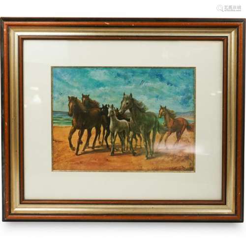 Signed Print of Horses