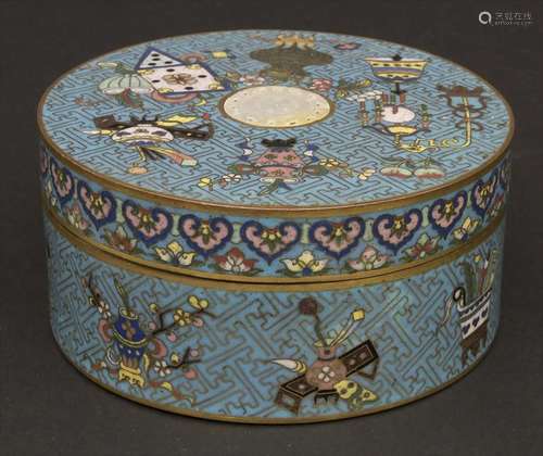 Cloisonné-Deckeldose, China, Qing-Dynastie, 18./19. Jh.